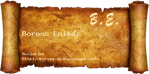 Boross Enikő névjegykártya